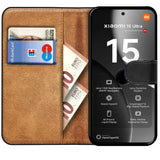 Xiaomi 15 Ultra Klapphülle in Schwarz mit Kartenfächern und Schutz