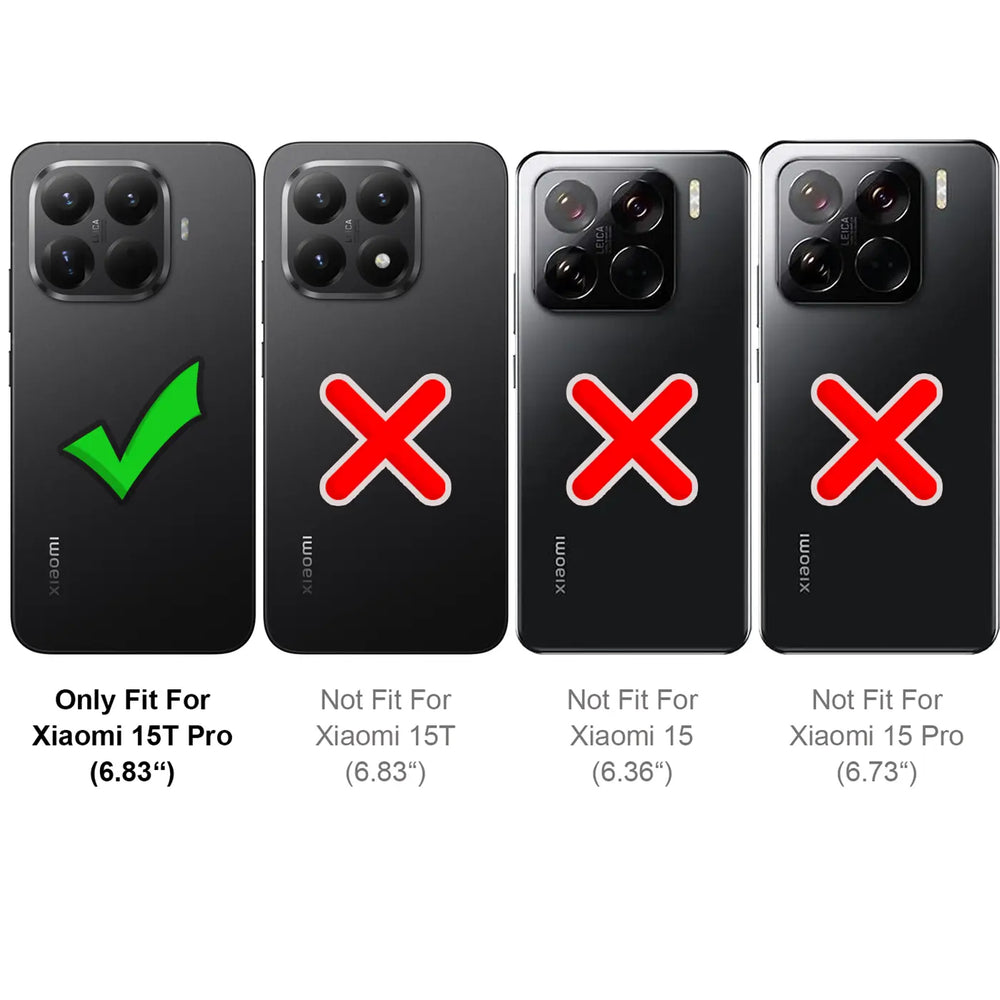 Xiaomi 15T Pro Klapphülle in Schwarz mit Kartenfächern und Schutz