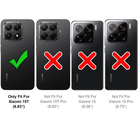 Xiaomi 15T Klapphülle in Schwarz mit Kartenfächern und Schutz