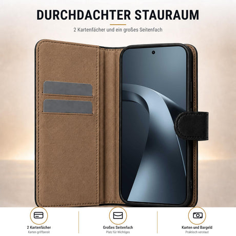Xiaomi 17T - Klapphülle mit Kartenfächern Schwarz