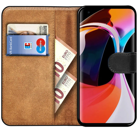 Xiaomi Mi 10 / Mi 10 Pro Klapphülle in Schwarz mit Kartenfächern und Schutz