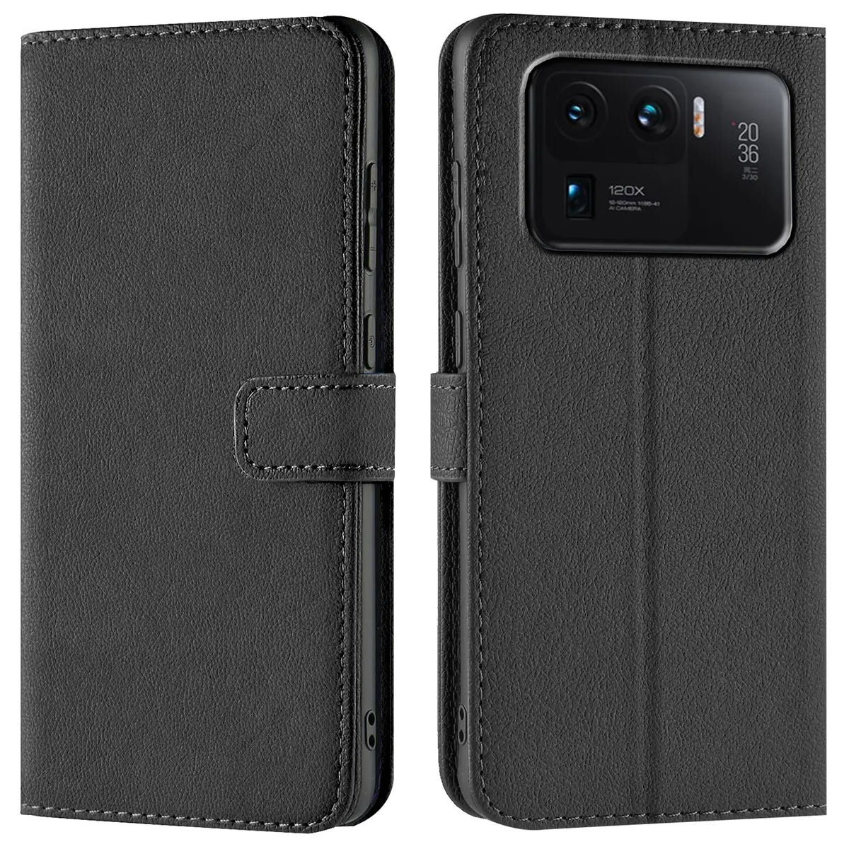 Xiaomi Mi 11 Ultra Klapphülle in Schwarz mit Kartenfächern und Schutz