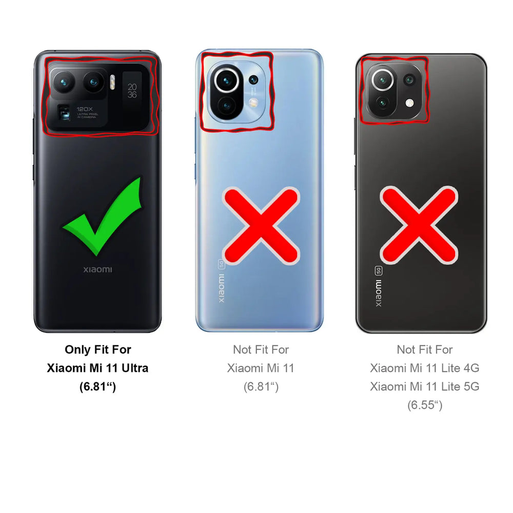 Xiaomi Mi 11 Ultra Klapphülle in Schwarz mit Kartenfächern und Schutz