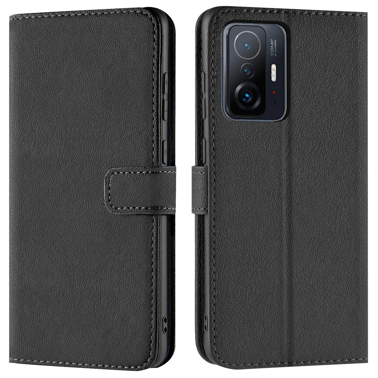 Xiaomi Mi 11 T / Mi 11T Pro Klapphülle in Schwarz mit Kartenfächern und Schutz
