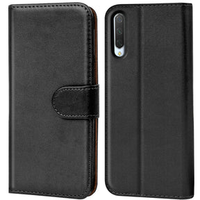 Xiaomi Mi 9 Lite Klapphülle in Schwarz mit Kartenfächern und Schutz
