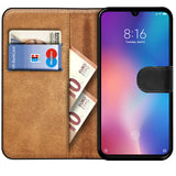 Xiaomi Mi 9 Klapphülle in Schwarz mit Kartenfächern und Schutz