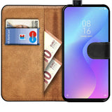 Xiaomi Mi 9T Klapphülle in Schwarz mit Kartenfächern und Schutz