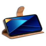 Xiaomi Poco C65 Klapphülle in Schwarz mit Kartenfächern und Schutz