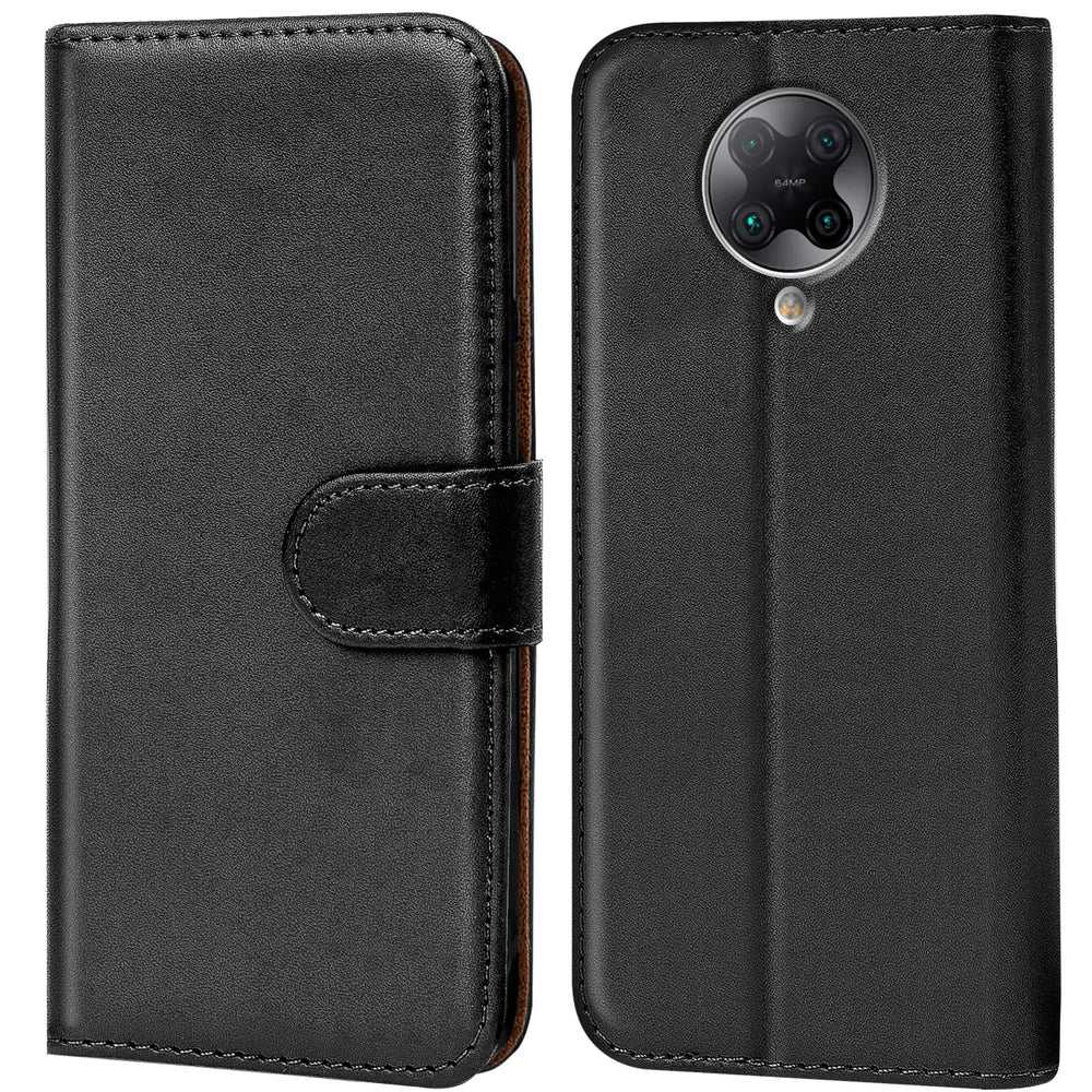 Xiaomi Poco F2 Pro Klapphülle in Schwarz mit Kartenfächern und Schutz