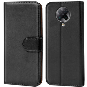 Xiaomi Poco F2 Pro Klapphülle in Schwarz mit Kartenfächern und Schutz
