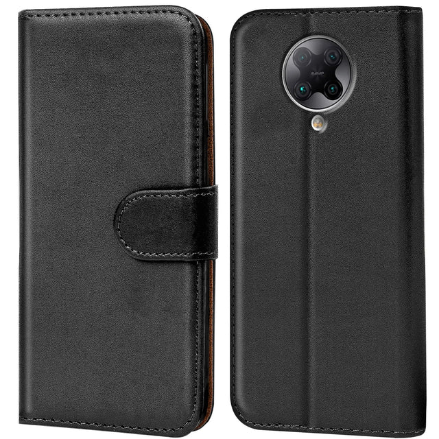 Xiaomi Poco F2 Pro Klapphülle in Schwarz mit Kartenfächern und Schutz