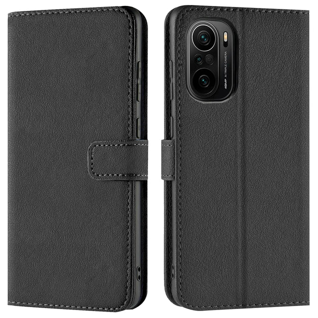 Xiaomi Poco F3 / Mi 11i Klapphülle in Schwarz mit Kartenfächern und Schutz