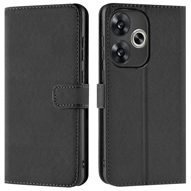 Xiaomi Poco F6 Klapphülle in Schwarz mit Kartenfächern und Schutz