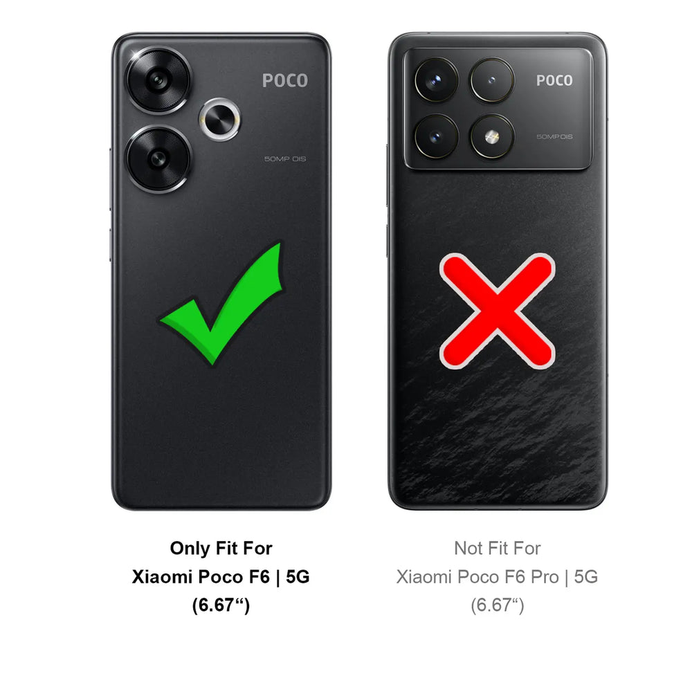 Xiaomi Poco F6 Klapphülle in Schwarz mit Kartenfächern und Schutz