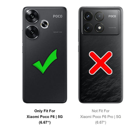 Xiaomi Poco F6 Klapphülle in Schwarz mit Kartenfächern und Schutz