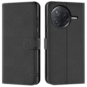 Xiaomi Poco F7 Pro Klapphülle in Schwarz mit Kartenfächern und Schutz