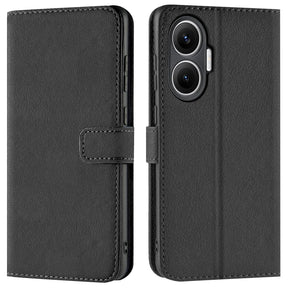 Xiaomi Poco F7 Klapphülle in Schwarz mit Kartenfächern und Schutz