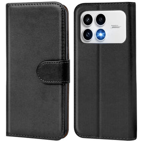 Xiaomi Poco F8 Pro Klapphülle in Schwarz mit Kartenfächern und Schutz