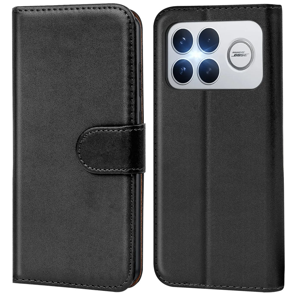 Xiaomi Poco F8 Ultra Klapphülle in Schwarz mit Kartenfächern und Schutz