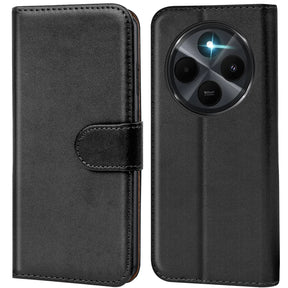 Xiaomi Redmi 14C Klapphülle in Schwarz mit Kartenfächern und Schutz