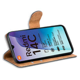 Xiaomi Redmi 14C Klapphülle in Schwarz mit Kartenfächern und Schutz