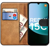 Xiaomi Redmi 15C Klapphülle in Schwarz mit Kartenfächern und Schutz