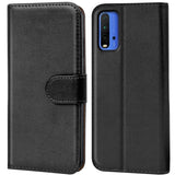 Xiaomi Redmi 9T Klapphülle in Schwarz mit Kartenfächern und Schutz