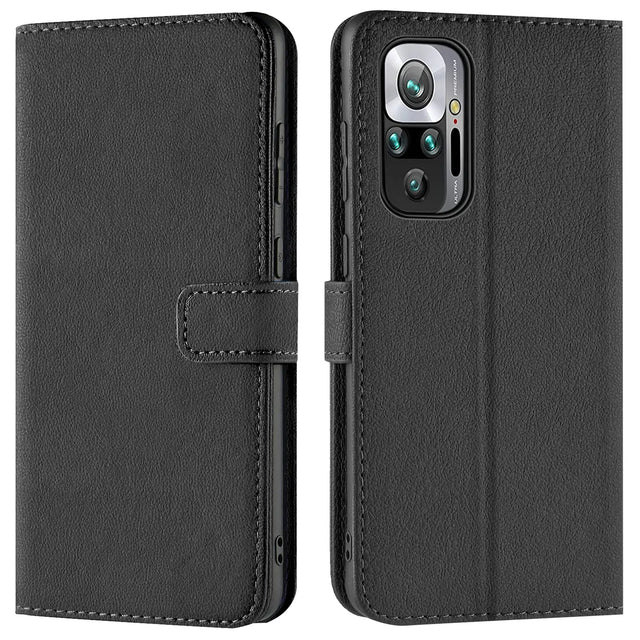 Xiaomi Redmi Note 10 Pro Klapphülle in Schwarz mit Kartenfächern und Schutz