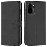 Xiaomi Redmi Note 10 / 10S Klapphülle in Schwarz mit Kartenfächern und Schutz