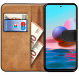 Xiaomi Redmi Note 10 / 10S Klapphülle in Schwarz mit Kartenfächern und Schutz