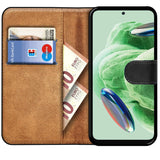 Xiaomi Redmi Note 12 5G Klapphülle in Schwarz mit Kartenfächern und Schutz