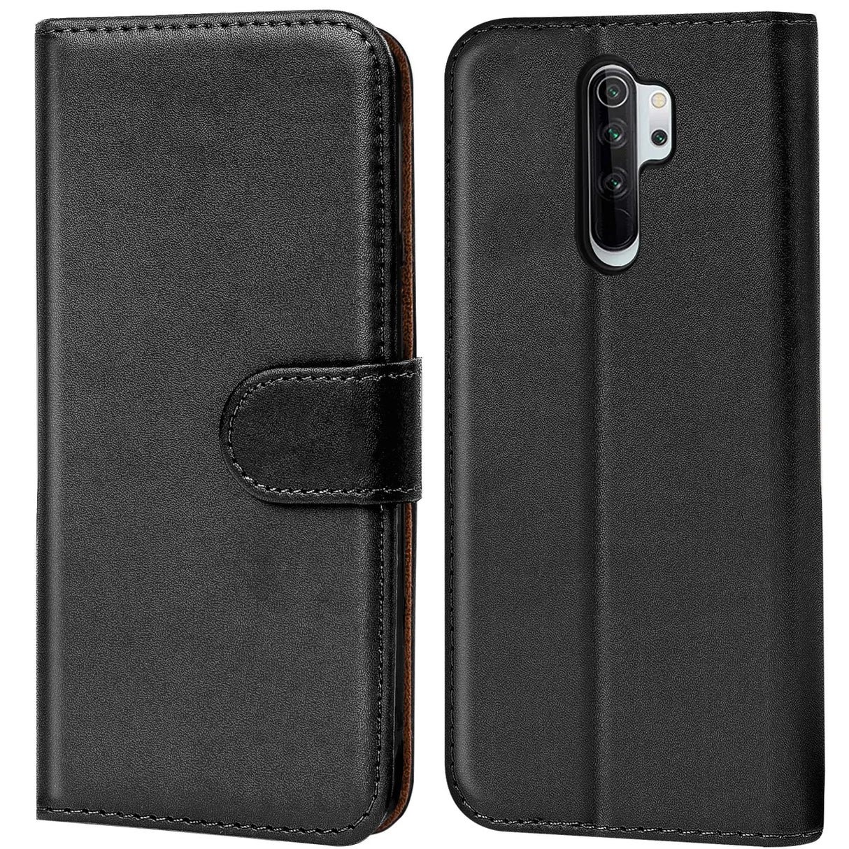 Xiaomi Redmi Note 8 Pro Klapphülle in Schwarz mit Kartenfächern und Schutz