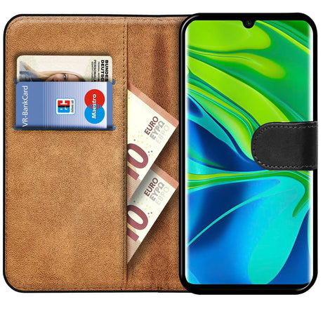 Xiaomi Redmi Note 8T Klapphülle in Schwarz mit Kartenfächern und Schutz