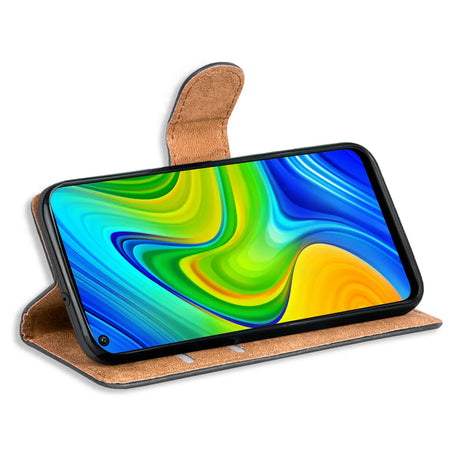 Xiaomi Redmi Note 9 Klapphülle in Schwarz mit Kartenfächern und Schutz
