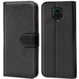 Xiaomi Redmi Note 9 Pro / 9S Klapphülle in Schwarz mit Kartenfächern und Schutz
