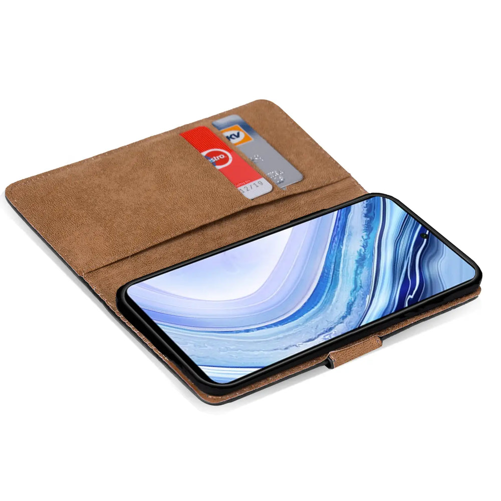 Xiaomi Redmi Note 9 Pro / 9S Klapphülle in Schwarz mit Kartenfächern und Schutz