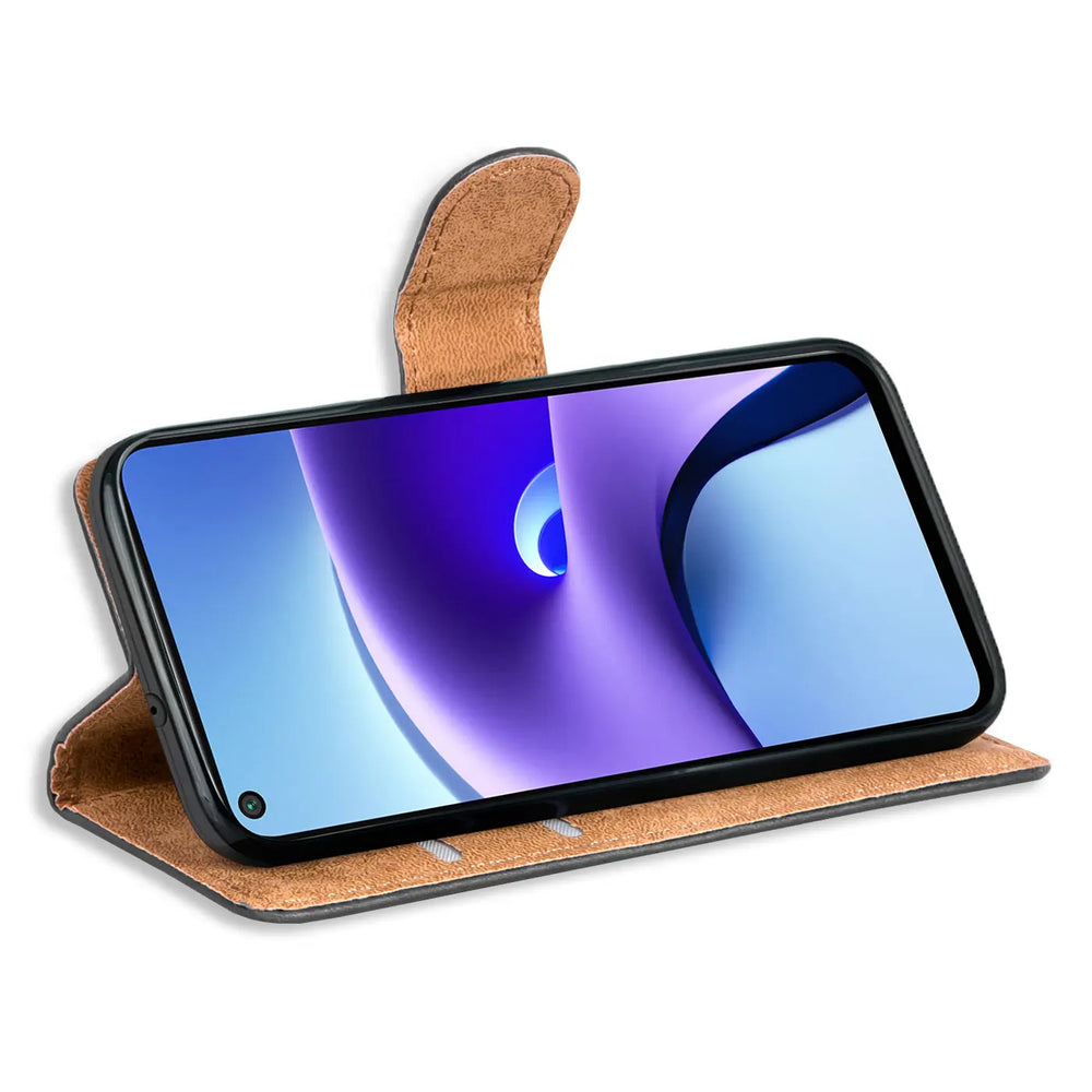 Xiaomi Redmi Note 9T Klapphülle in Schwarz mit Kartenfächern und Schutz