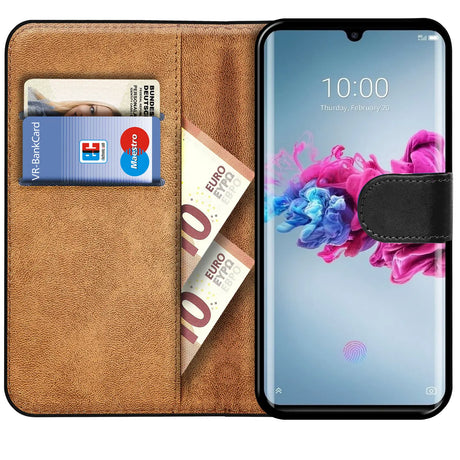 ZTE Axon 11 Klapphülle in Schwarz mit Kartenfächern und Schutz