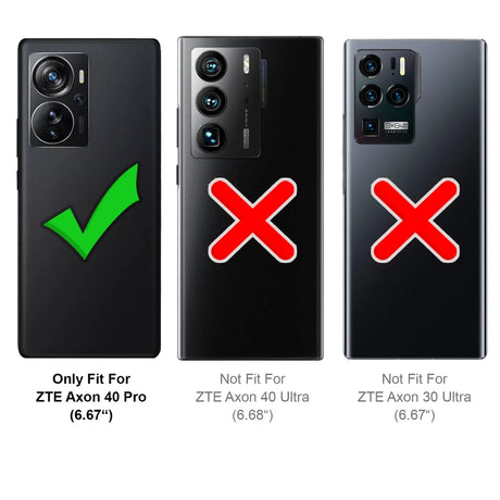 ZTE Axon 40 Pro Klapphülle in Schwarz mit Kartenfächern und Schutz