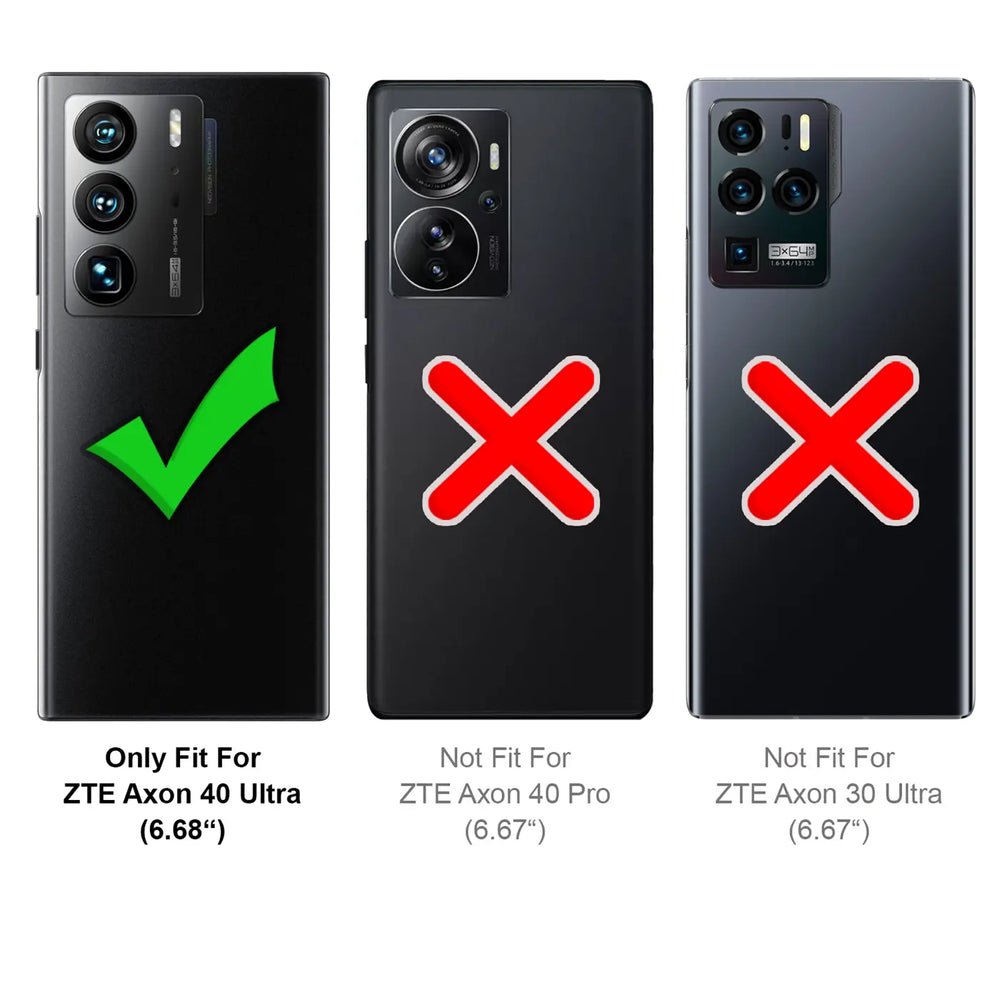 ZTE Axon 40 Ultra Klapphülle in Schwarz mit Kartenfächern und Schutz