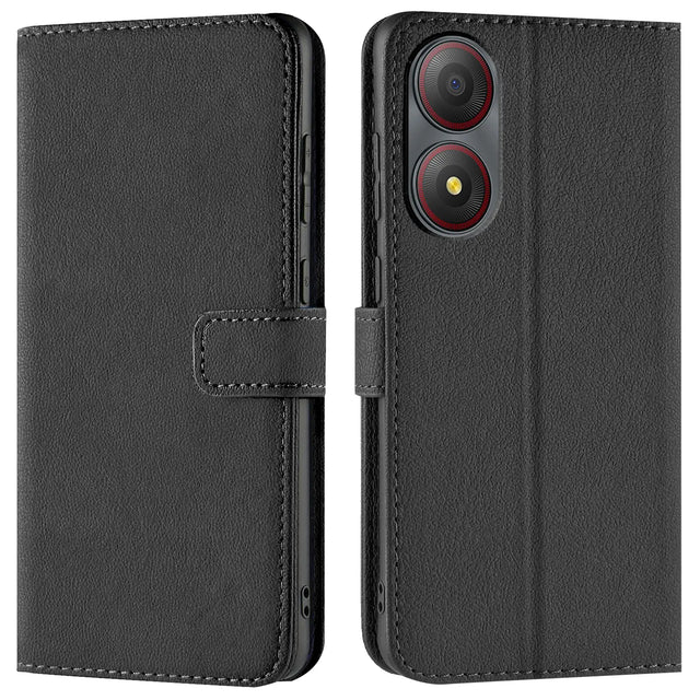 ZTE Blade A34 Klapphülle in Schwarz mit Kartenfächern und Schutz