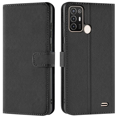 ZTE Blade A52 Klapphülle in Schwarz mit Kartenfächern und Schutz