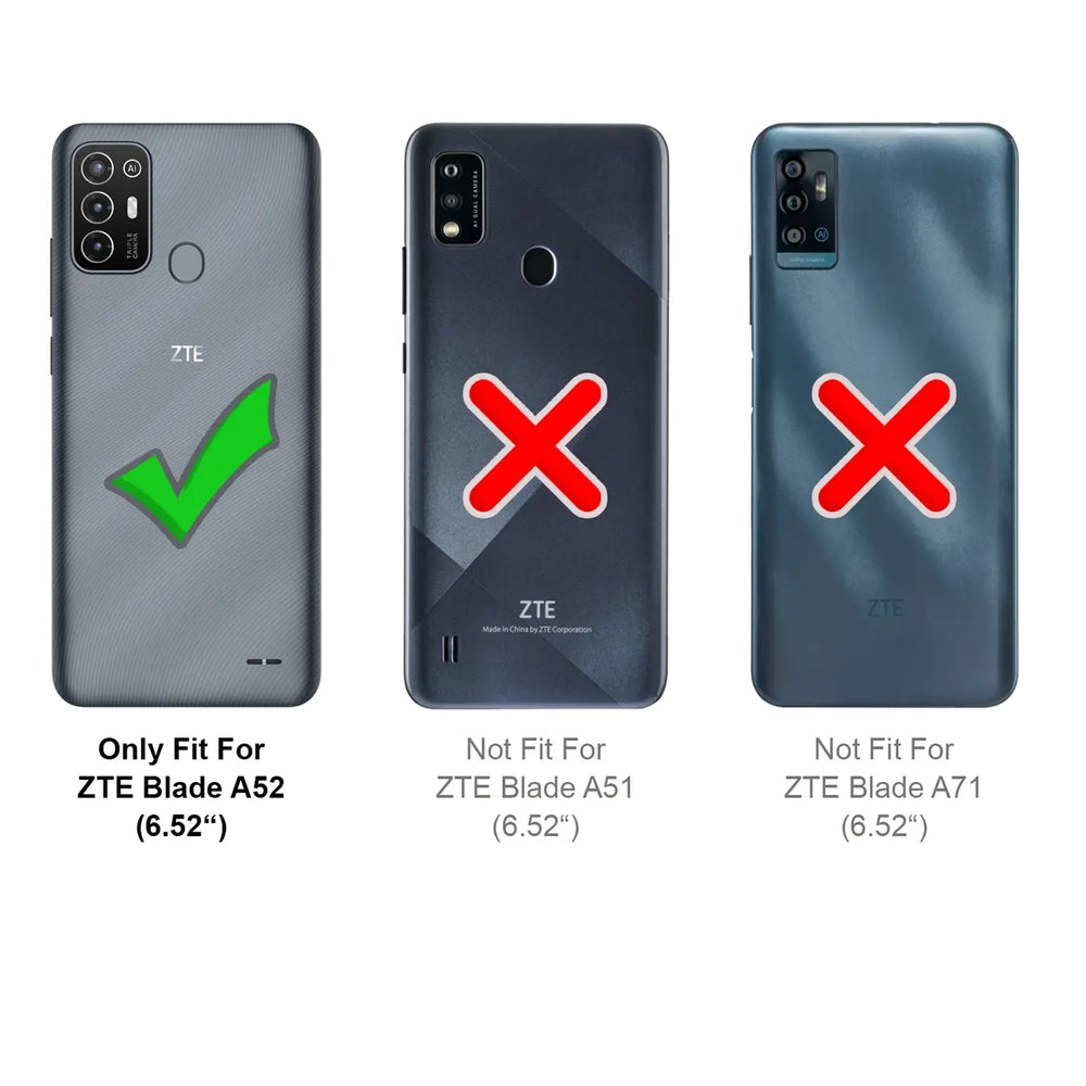 ZTE Blade A52 Klapphülle in Schwarz mit Kartenfächern und Schutz