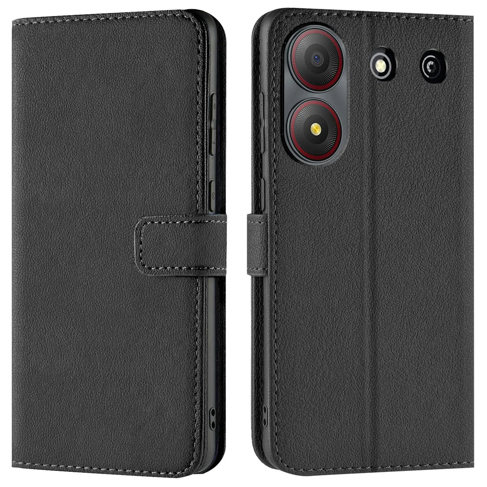 ZTE Blade A54 Klapphülle in Schwarz mit Kartenfächern und Schutz