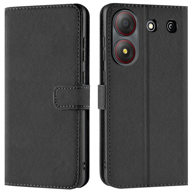 ZTE Blade A54 Klapphülle in Schwarz mit Kartenfächern und Schutz