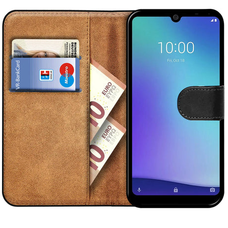ZTE Blade A5 2020 Klapphülle in Schwarz mit Kartenfächern und Schutz