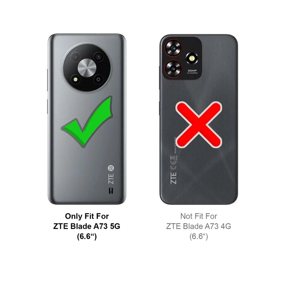 ZTE Blade A73 5G Klapphülle in Schwarz mit Kartenfächern und Schutz