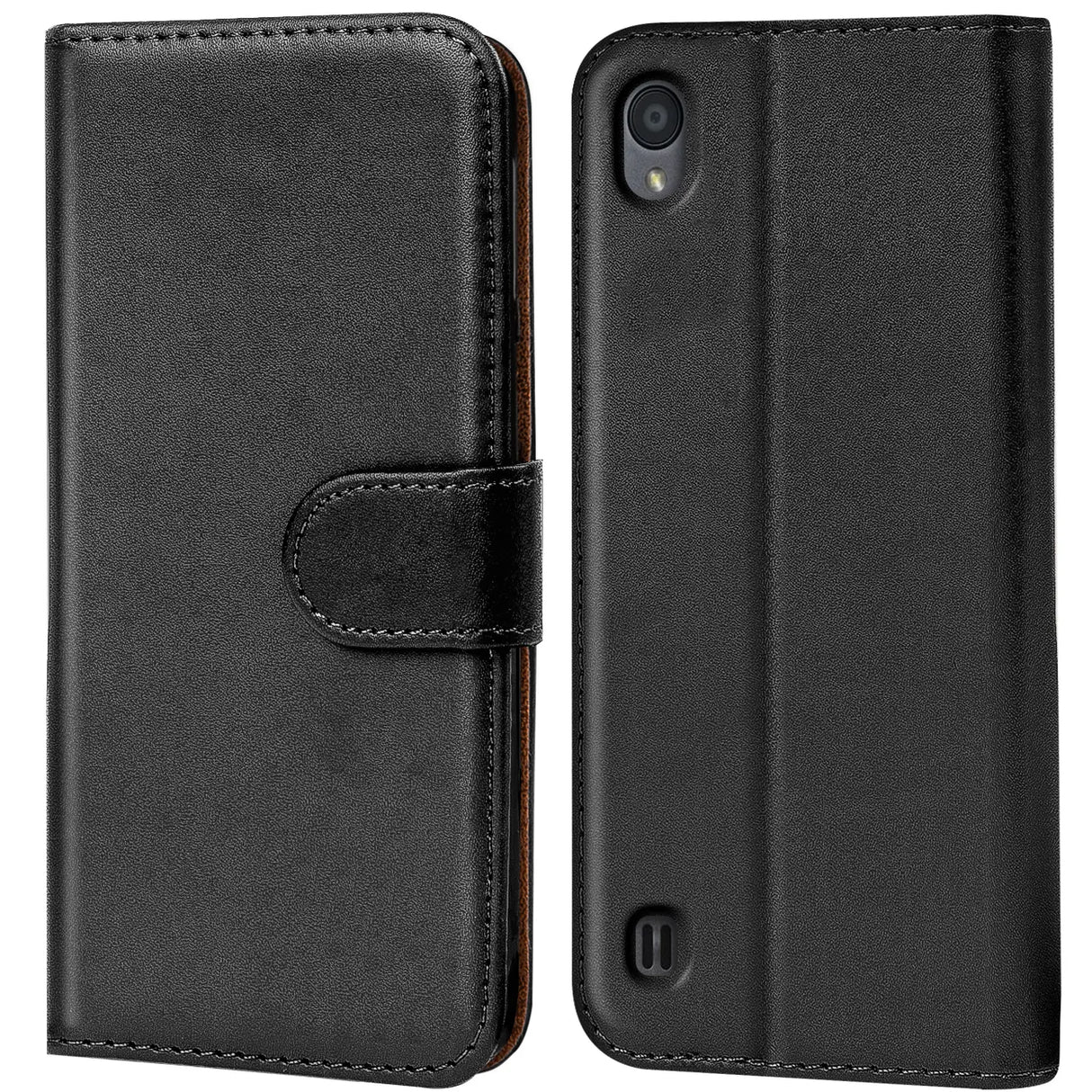 ZTE Blade A7 2019 Klapphülle in Schwarz mit Kartenfächern und Schutz