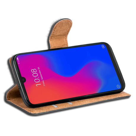 ZTE Blade A7 2019 Klapphülle in Schwarz mit Kartenfächern und Schutz