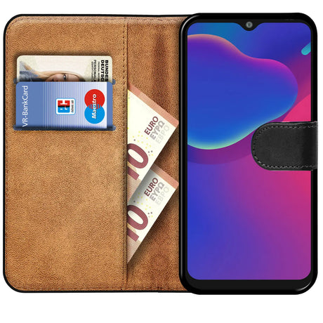 ZTE Blade V2020 Smart Klapphülle in Schwarz mit Kartenfächern und Schutz